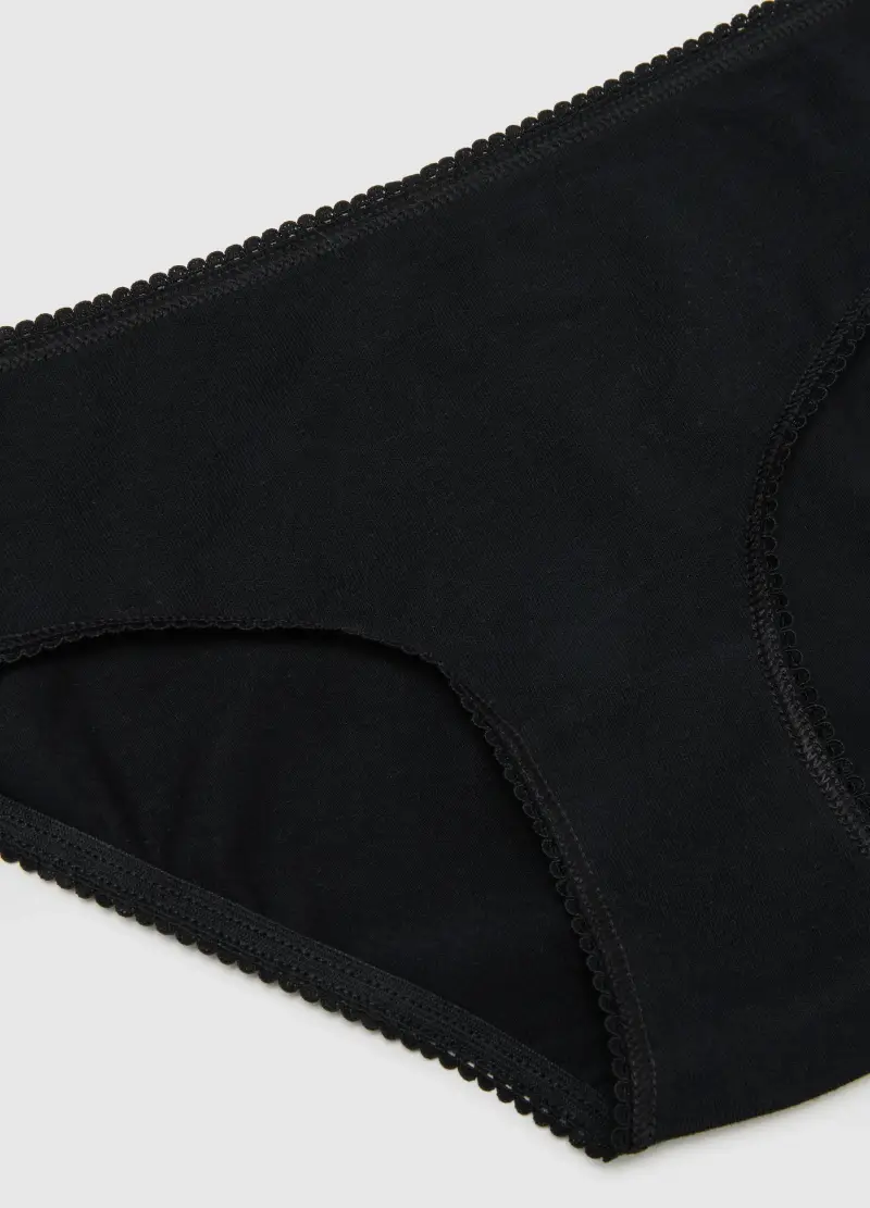 OVS, Mutandine Nere Da Bambina In Cotone Elasticizzato Regular Fit, Unisex, Nero miniatura 3