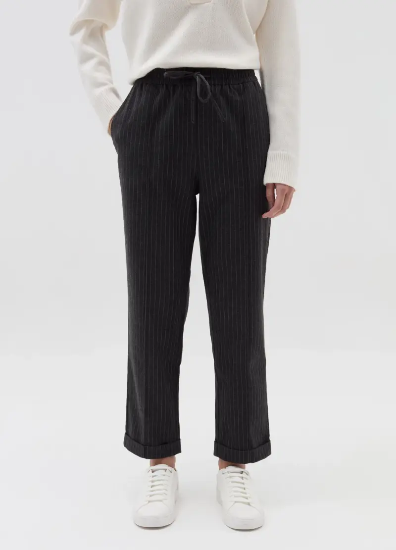 OVS, Pantalone Carrot Fit Con Risvolti, Donna, Grigio miniatura 2