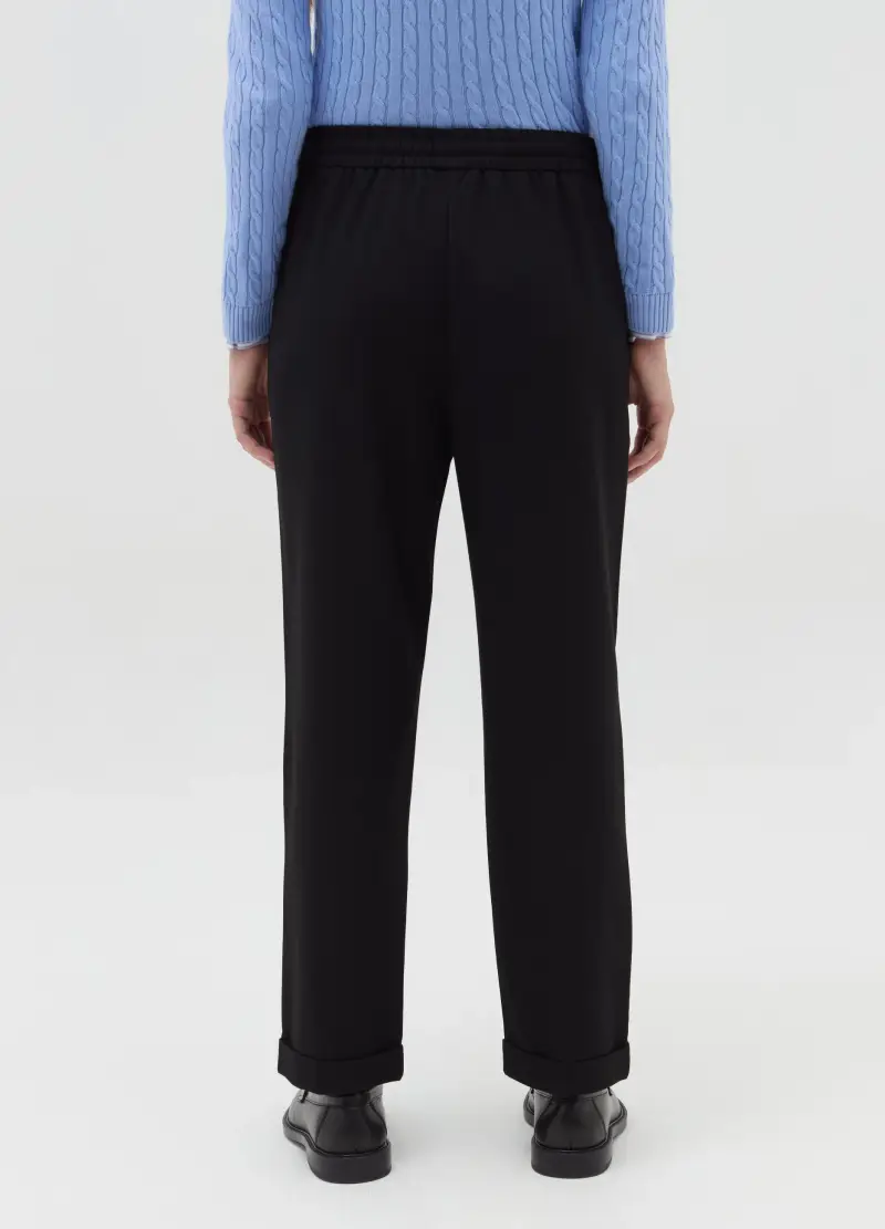 OVS, Pantalone Carrot Fit Con Risvolti, Donna, Nero miniatura 3