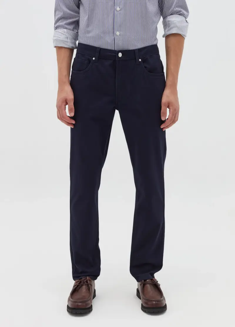 OVS, Pantalone Cinque Tasche Trama Puntino, Uomo, Blu miniatura 2