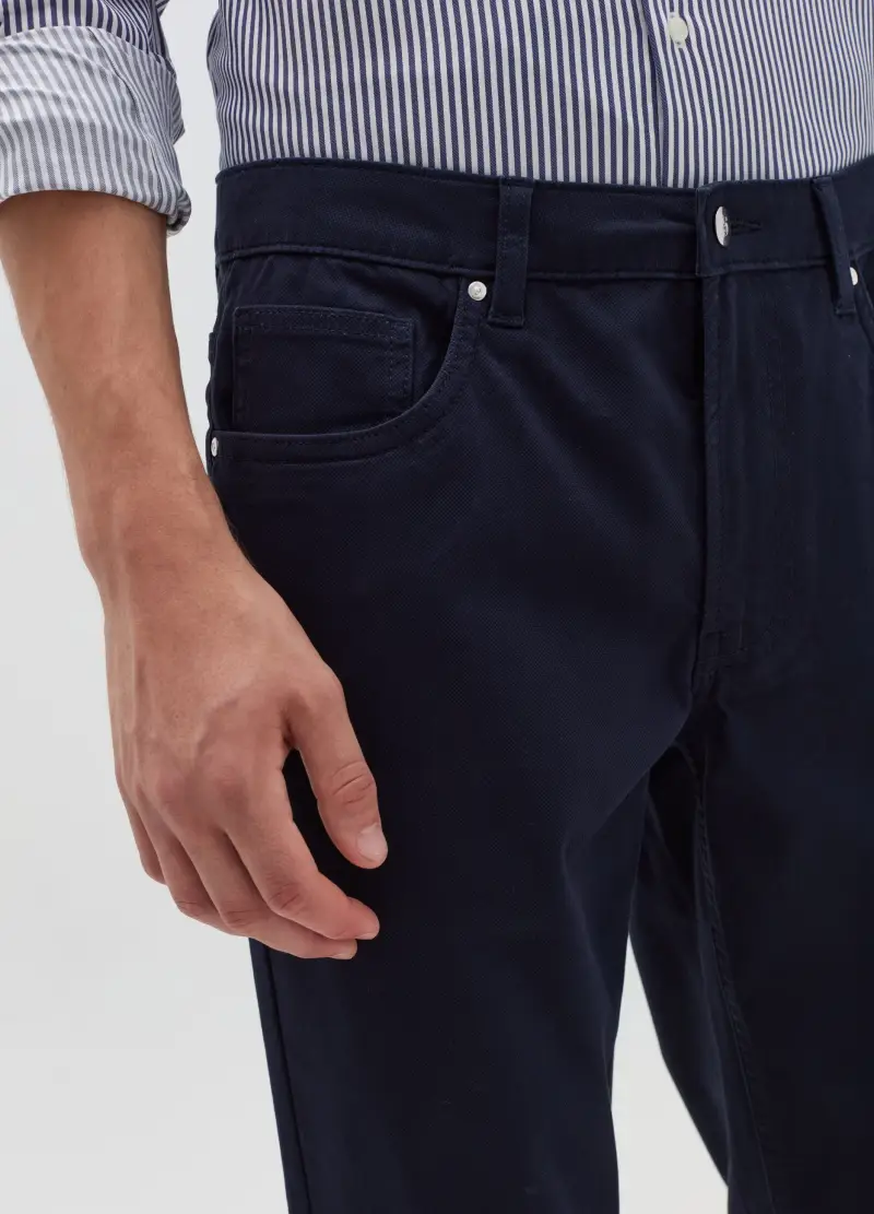 OVS, Pantalone Cinque Tasche Trama Puntino, Uomo, Blu miniatura 3