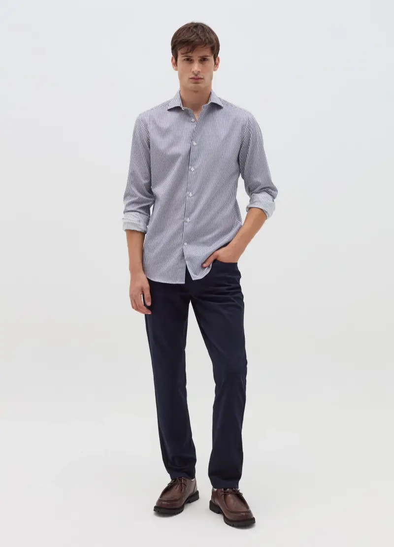 OVS , Pantalone Cinque Tasche Trama Puntino, Uomo, Blu