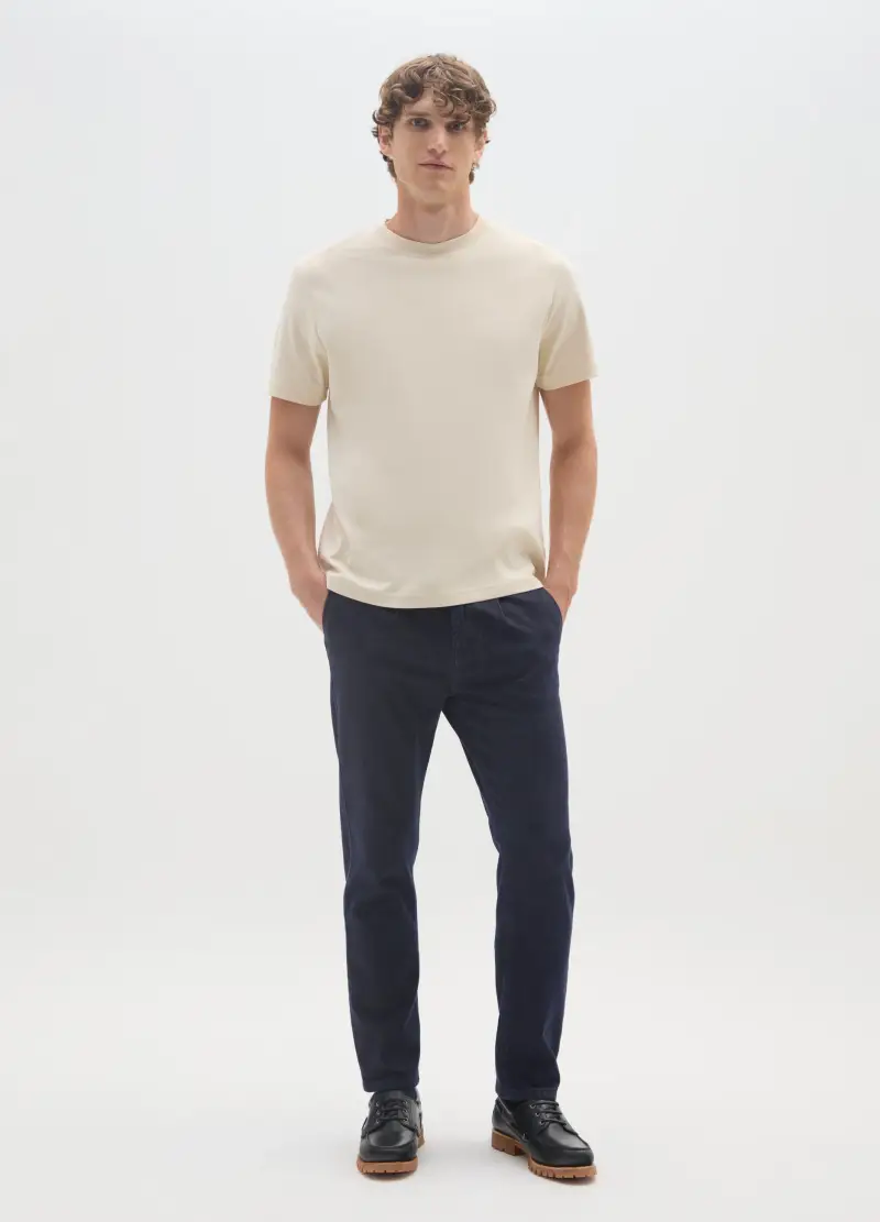 OVS , Pantaloni Chino In Denim Blu, Uomo, Blu
