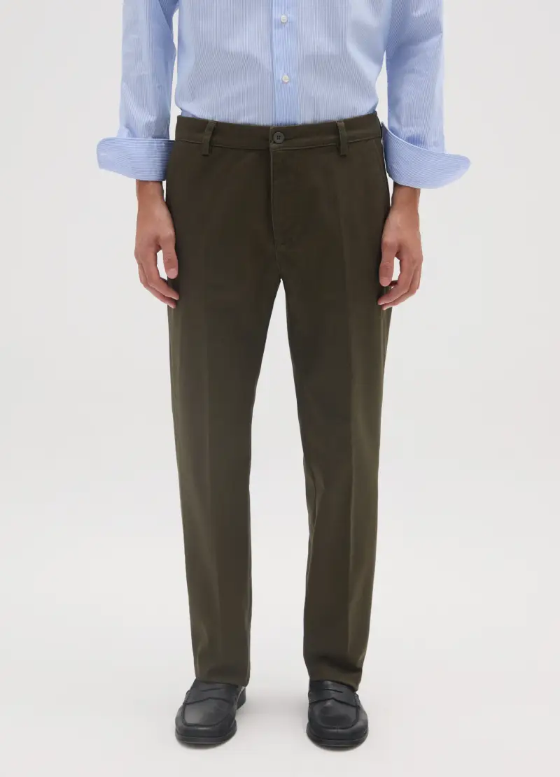 OVS, Pantaloni Chino Verdi Regular Fit, Uomo, Verde miniatura 2