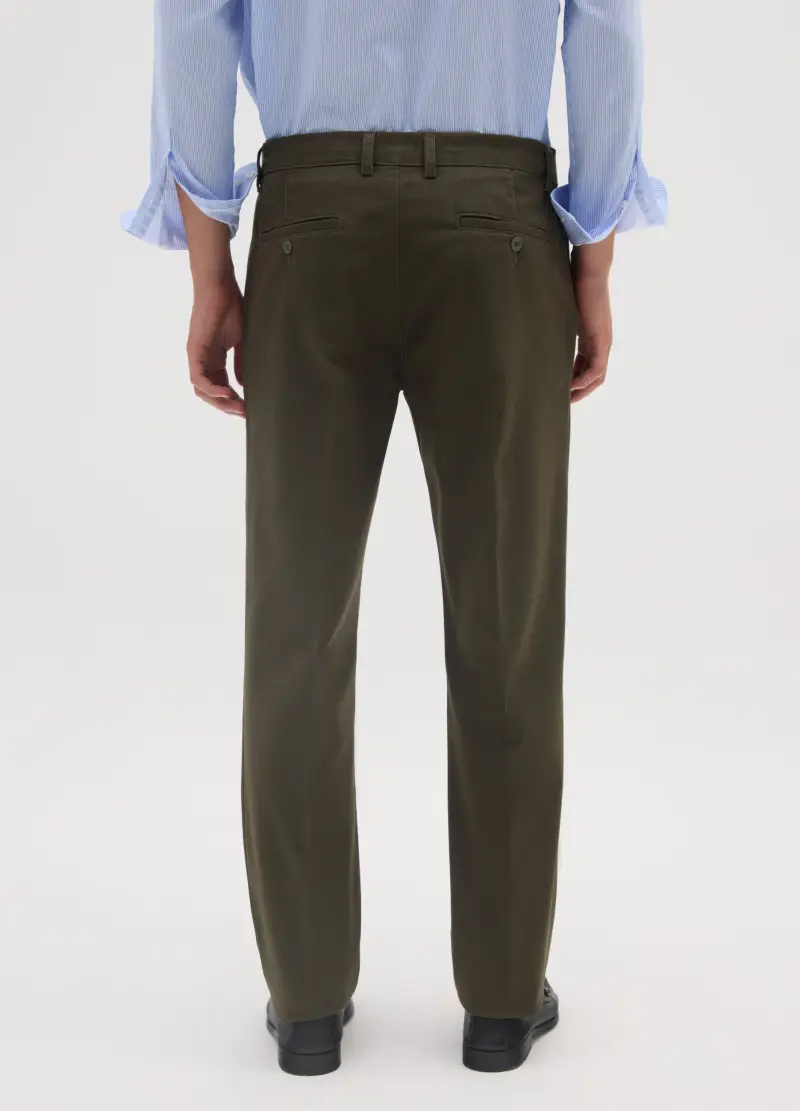 OVS, Pantaloni Chino Verdi Regular Fit, Uomo, Verde miniatura 3