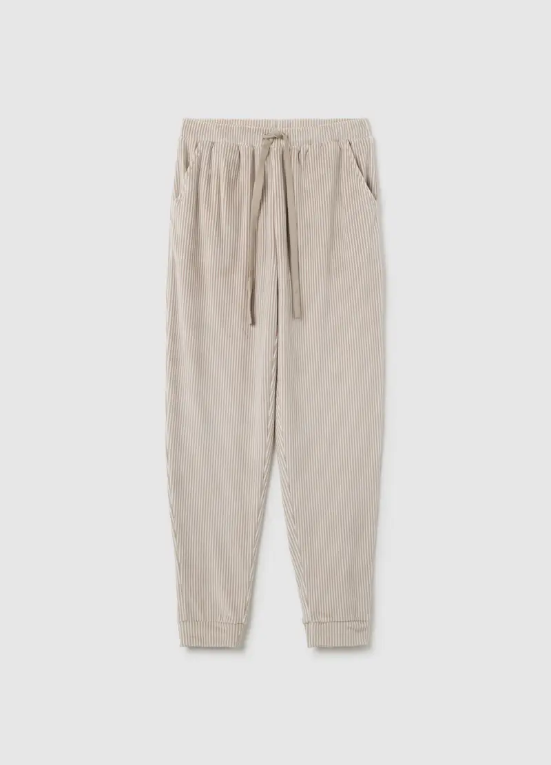 OVS, Pantaloni Da Pigiama Beige Regolabile In Vita, Donna, Beige