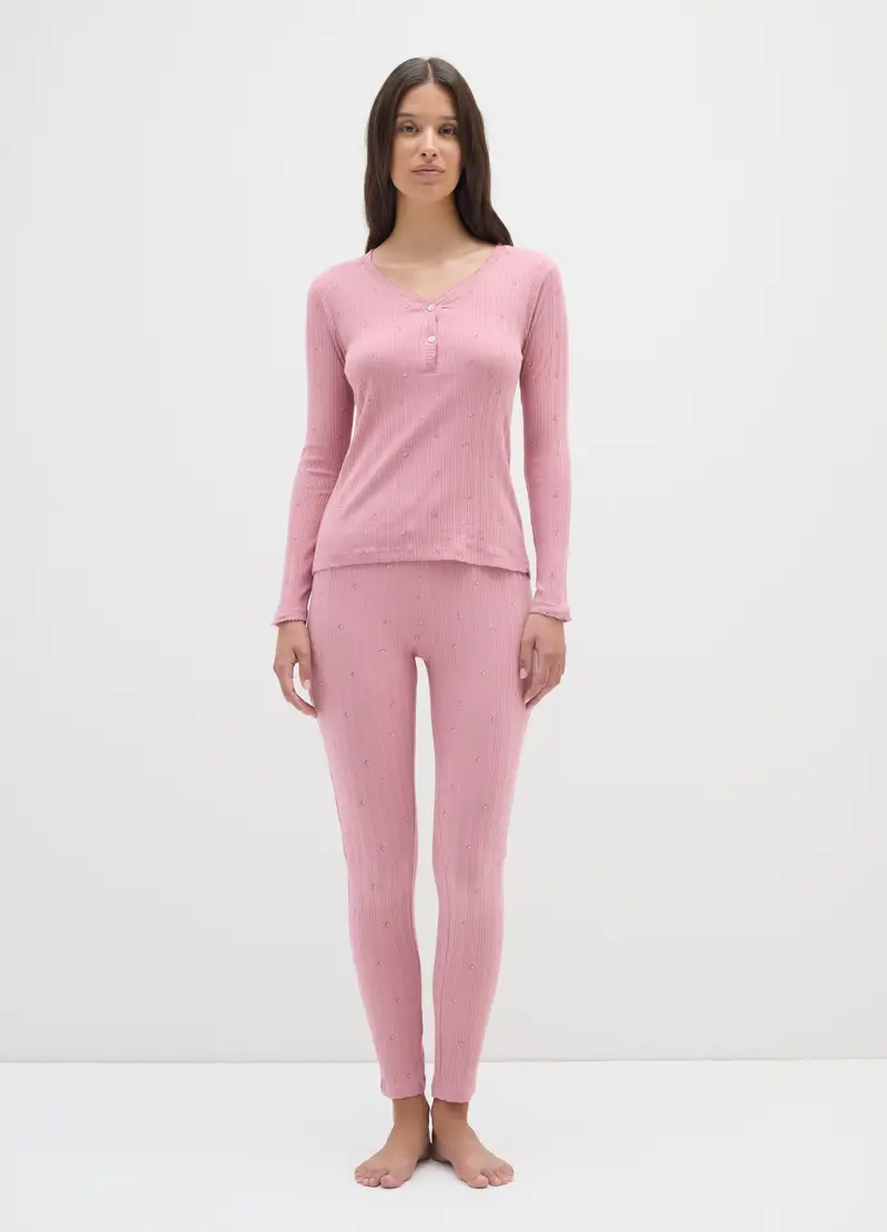 OVS , Pantaloni Da Pigiama In Puro Cotone Rosa, Donna, Rosa