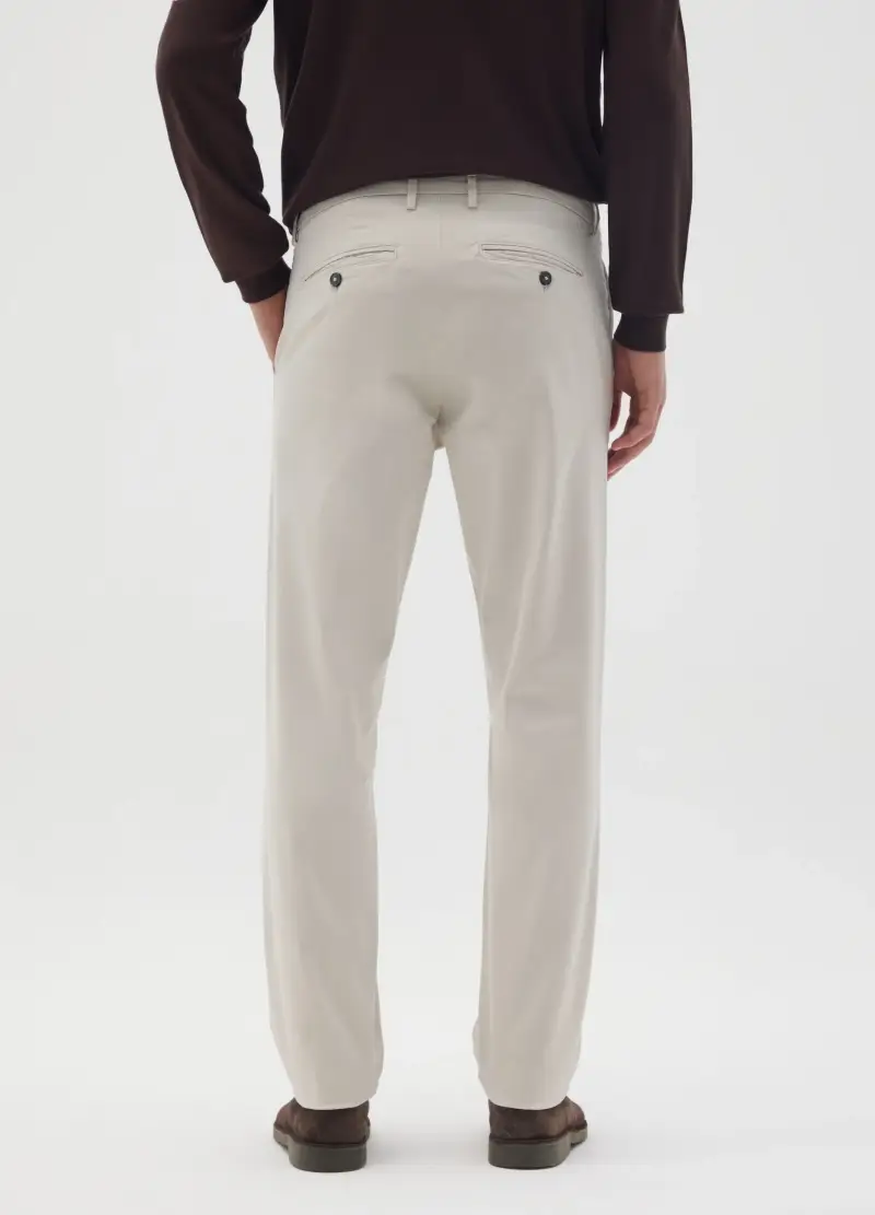 OVS, Pantaloni In Cotone Beige Slim Fit, Uomo, Beige miniatura 3
