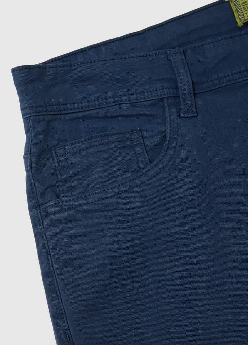 OVS, Pantaloni In Cotone Blu Slim Fit, Uomo, Blu miniatura 2