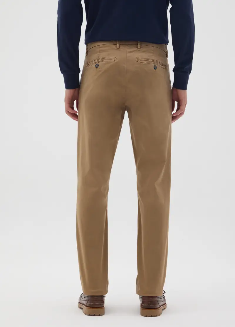 OVS, Pantaloni In Cotone Elasticizzato Marroni Slim Fit, Uomo, Marrone miniatura 3