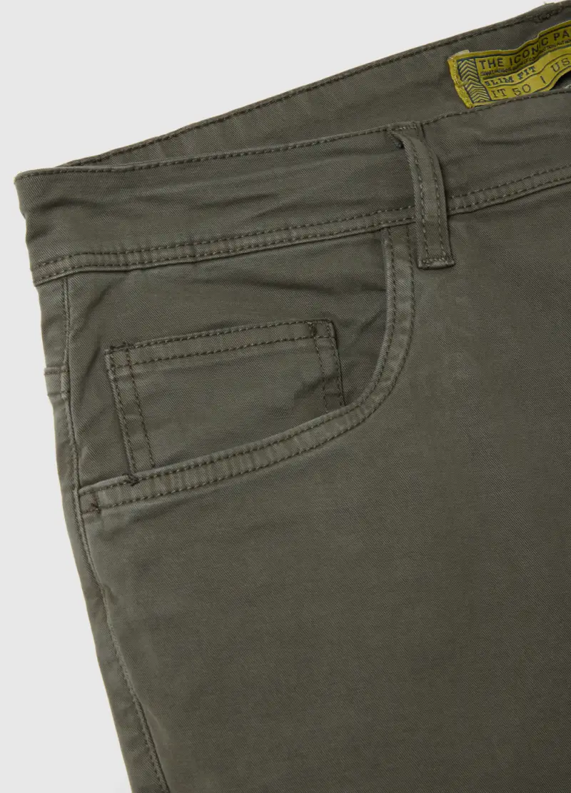 OVS, Pantaloni In Cotone Verde Slim Fit, Uomo, Verde miniatura 2