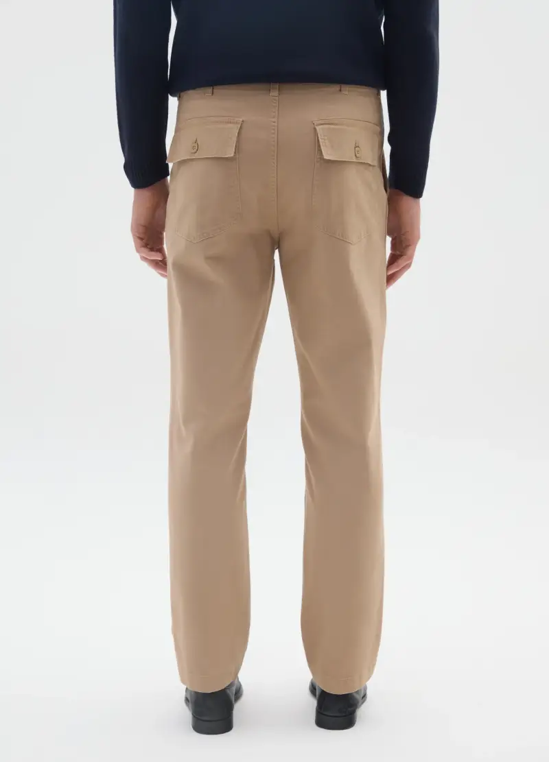 OVS, Pantaloni In Misto Cotone Elasticizzato Beige Baggy, Uomo, Beige miniatura 3