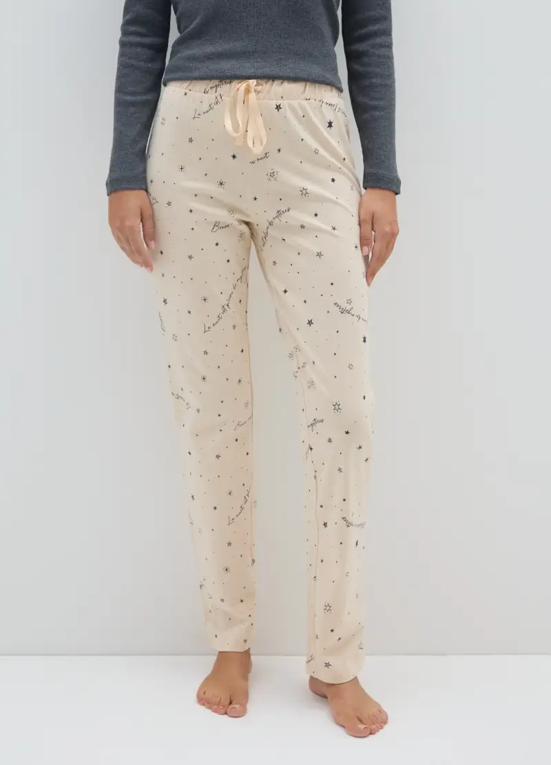 OVS, Pantaloni In Puro Cotone Beige Regular Fit, Donna, Beige miniatura 2