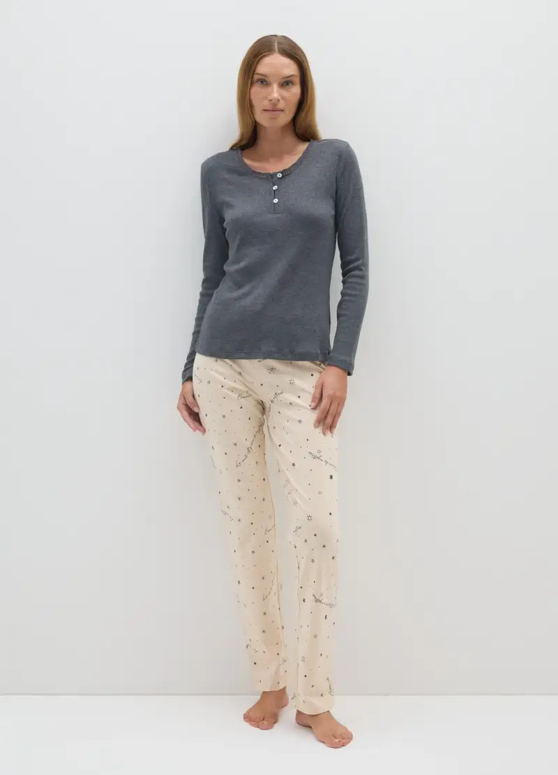 OVS , Pantaloni In Puro Cotone Beige Regular Fit, Donna, Beige