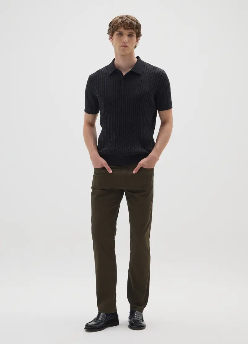 OVS, Pantaloni Marroni Slim Fit Con Cinque Tasche, Uomo, Nero