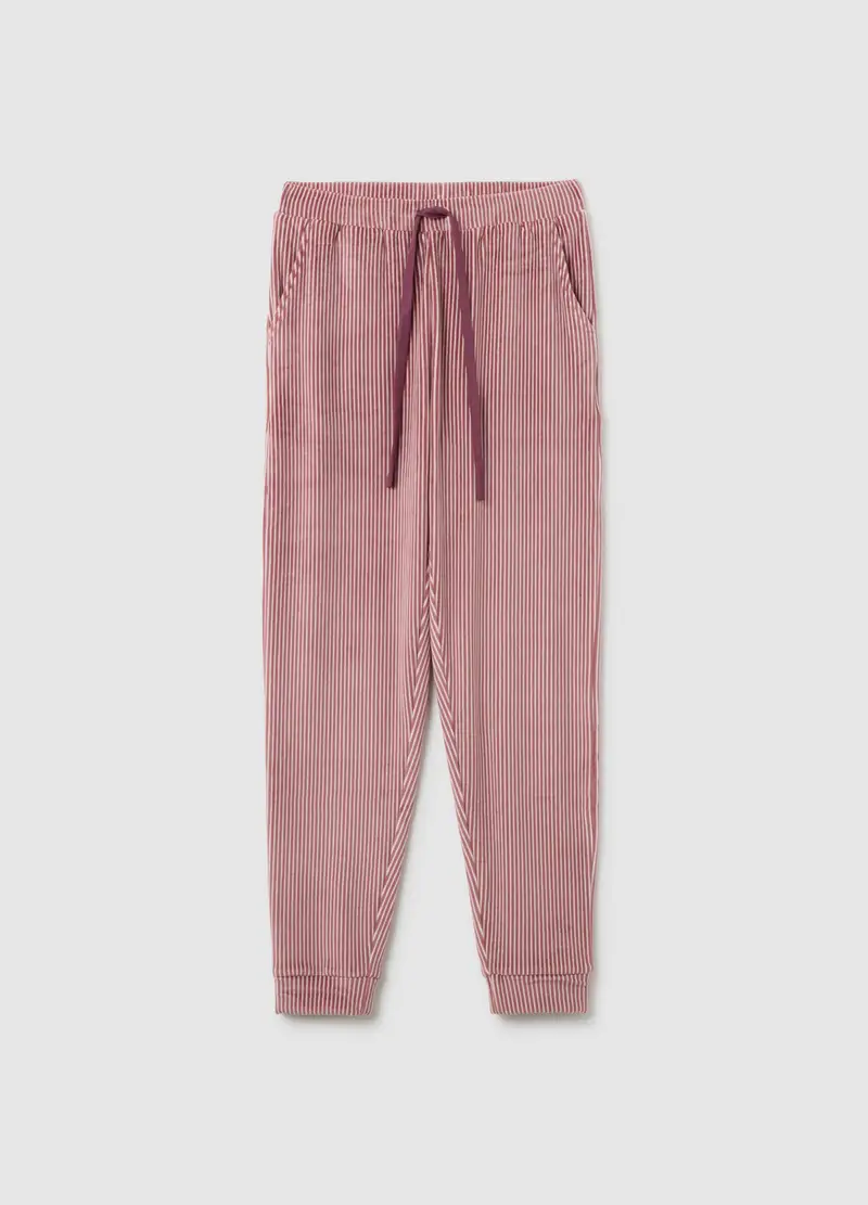 OVS , Pantaloni Pigiama A Righe Rosa Con Coulisse Regolabile, Donna, Rosa