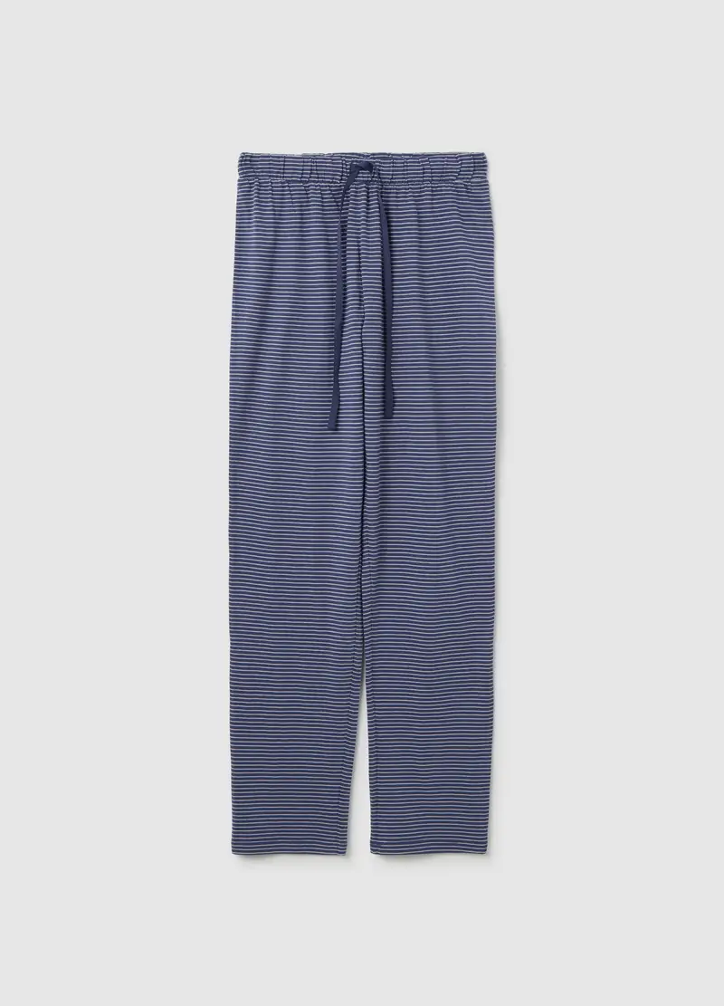 OVS , Pantaloni Pigiama Blu In Cotone, Donna, Blu
