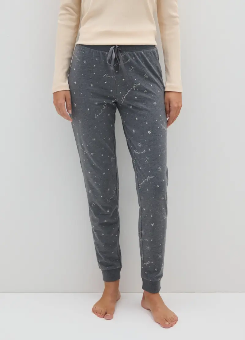 OVS, Pantaloni Pigiama In Misto Cotone Grigi, Donna, Grigio miniatura 2