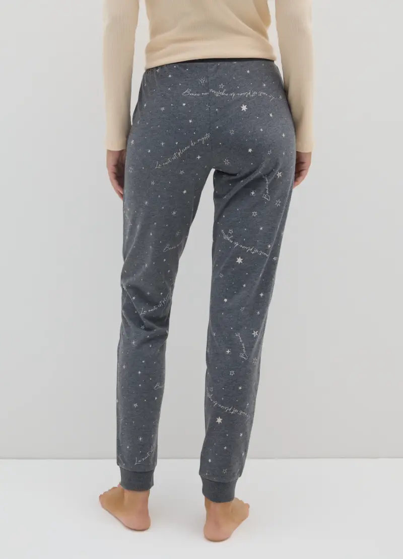 OVS, Pantaloni Pigiama In Misto Cotone Grigi, Donna, Grigio miniatura 3