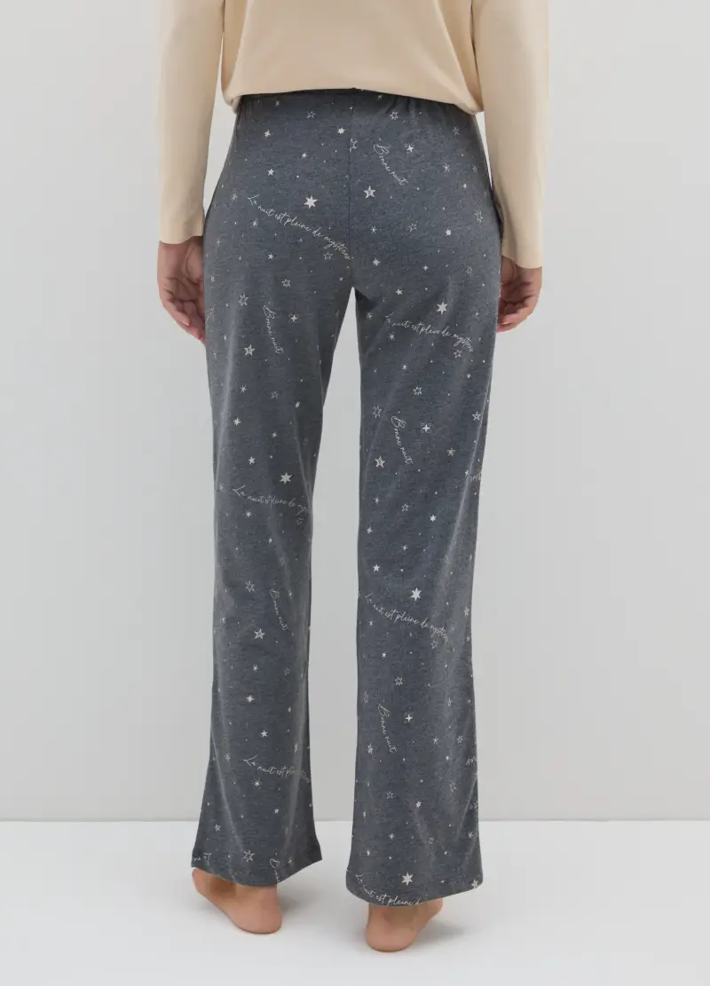 OVS, Pantaloni Pigiama In Misto Cotone Grigio Regular Fit, Donna, Grigio miniatura 3