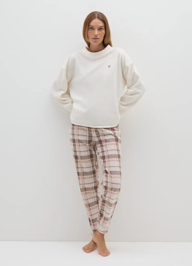 OVS, Pantaloni Pigiama In Pile Rosa, Donna, Multicolor