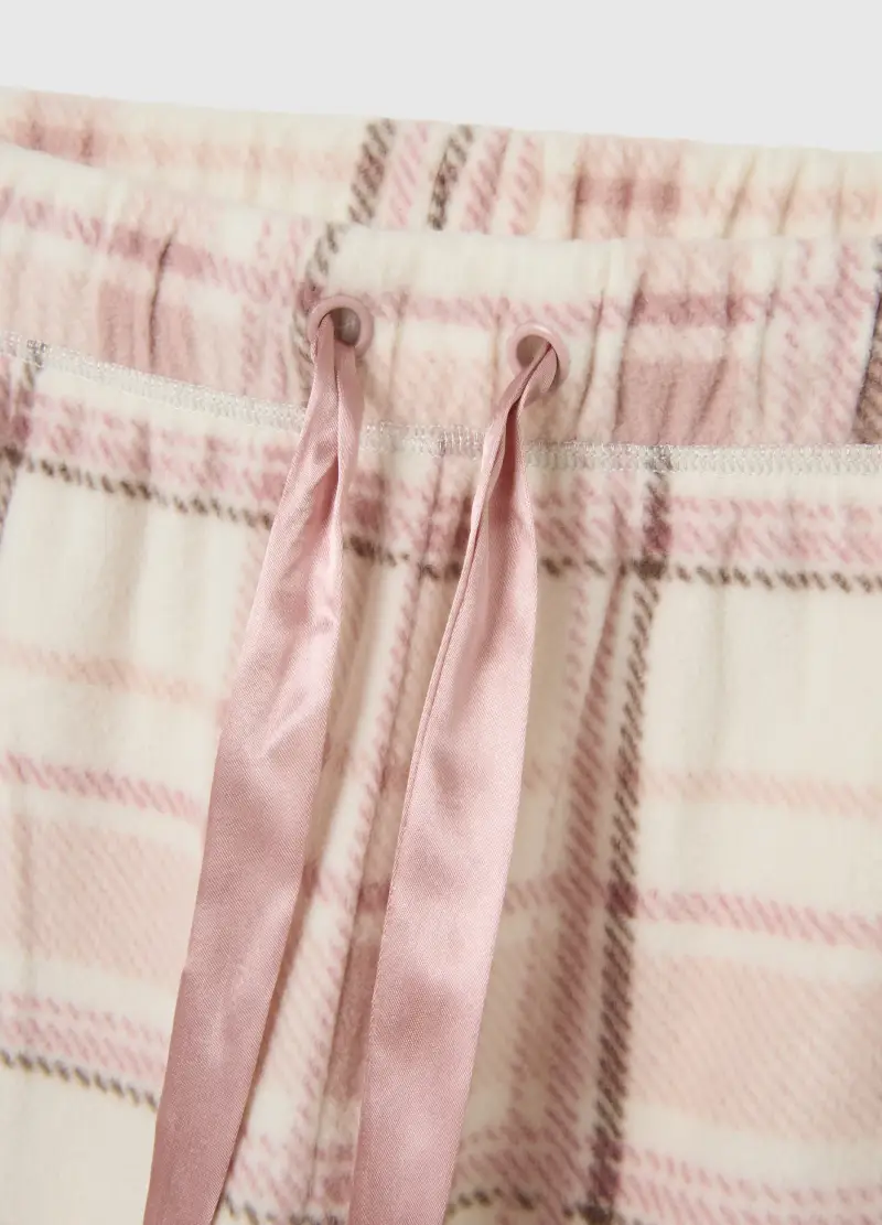 OVS, Pantaloni Pigiama In Pile Rosa Regular Fit, Donna, Multicolor miniatura 2