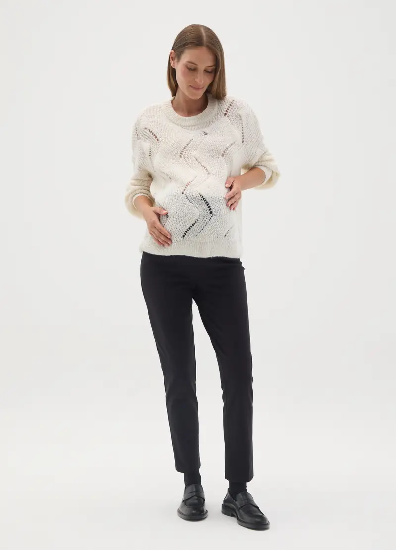 OVS, Pantaloni Premaman Neri In Cotone Elasticizzato, Donna, Nero