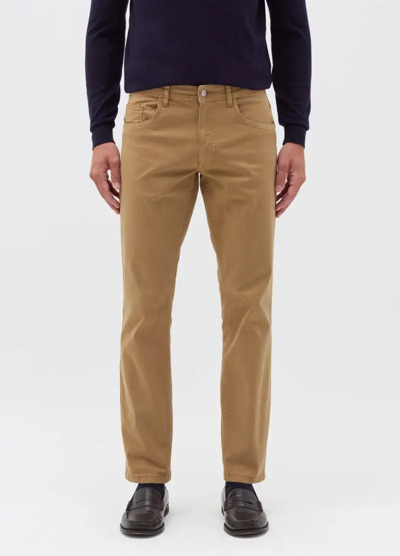 OVS, Pantaloni Regular Fit Cinque Tasche, Uomo, Marrone miniatura 2