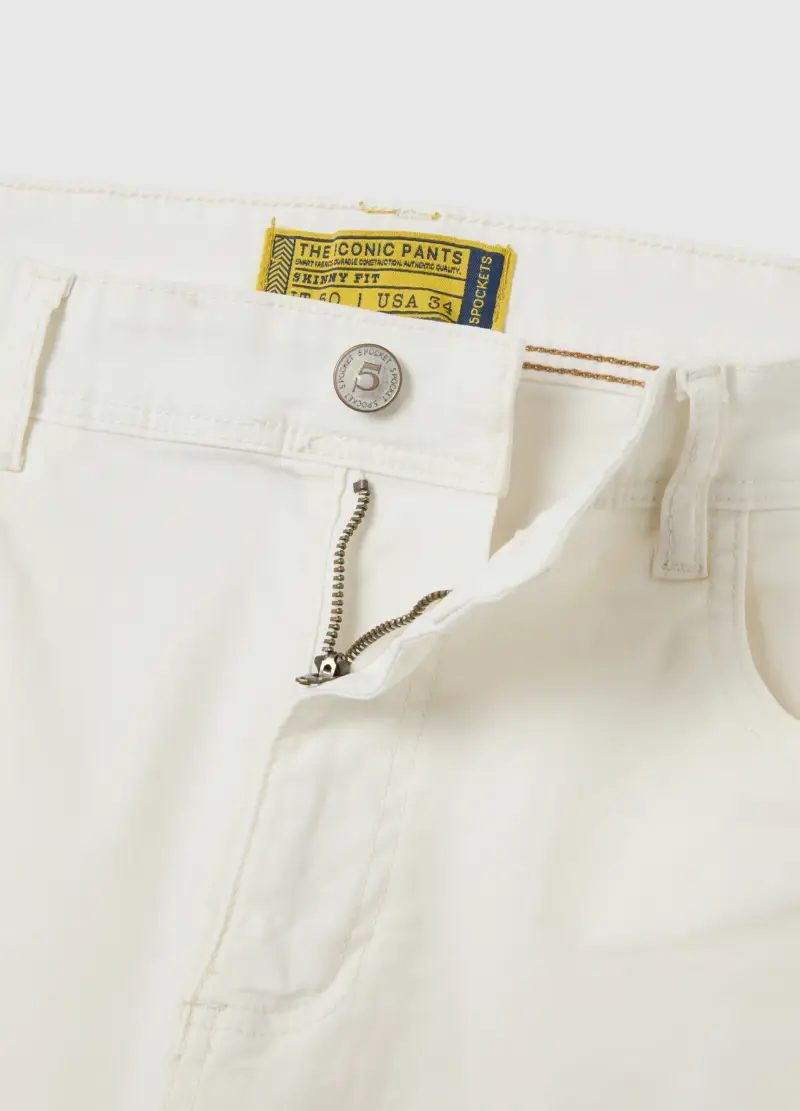 OVS, Pantaloni Skinny In Cotone Elasticizzato Bianchi, Uomo, Bianco miniatura 2