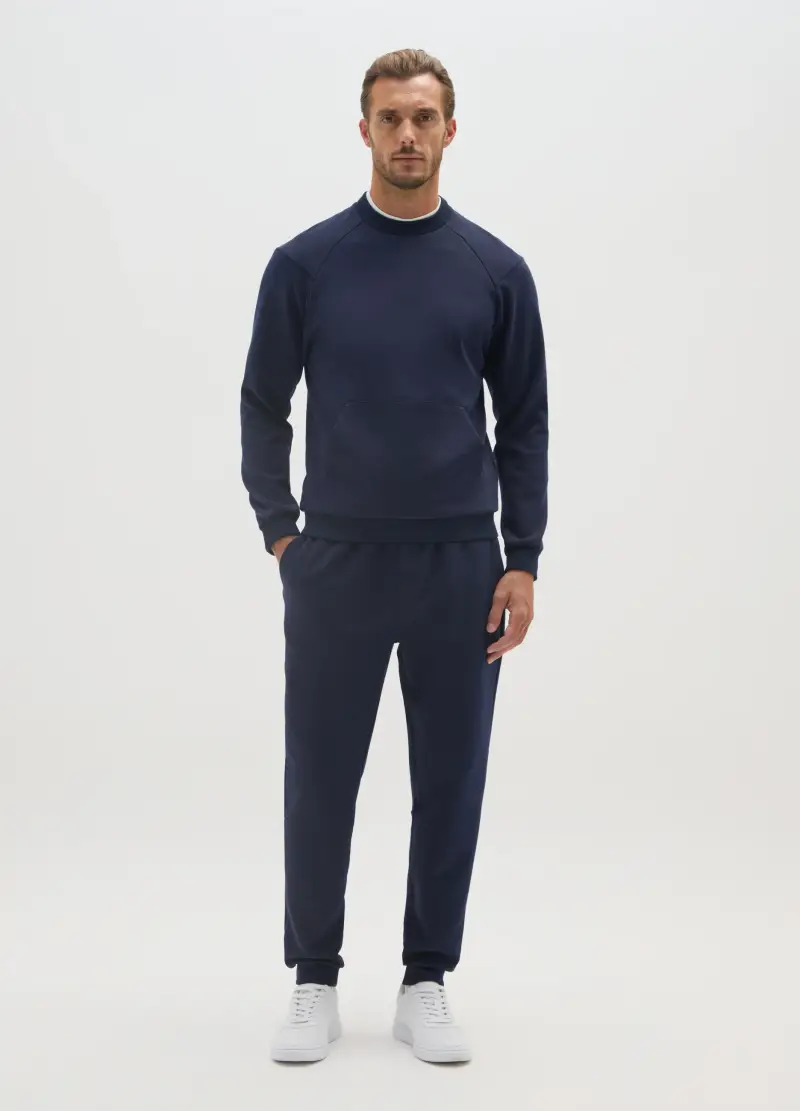 OVS , Pantaloni Sportivi Blu In Cotone Elasticizzato, Uomo, Blu