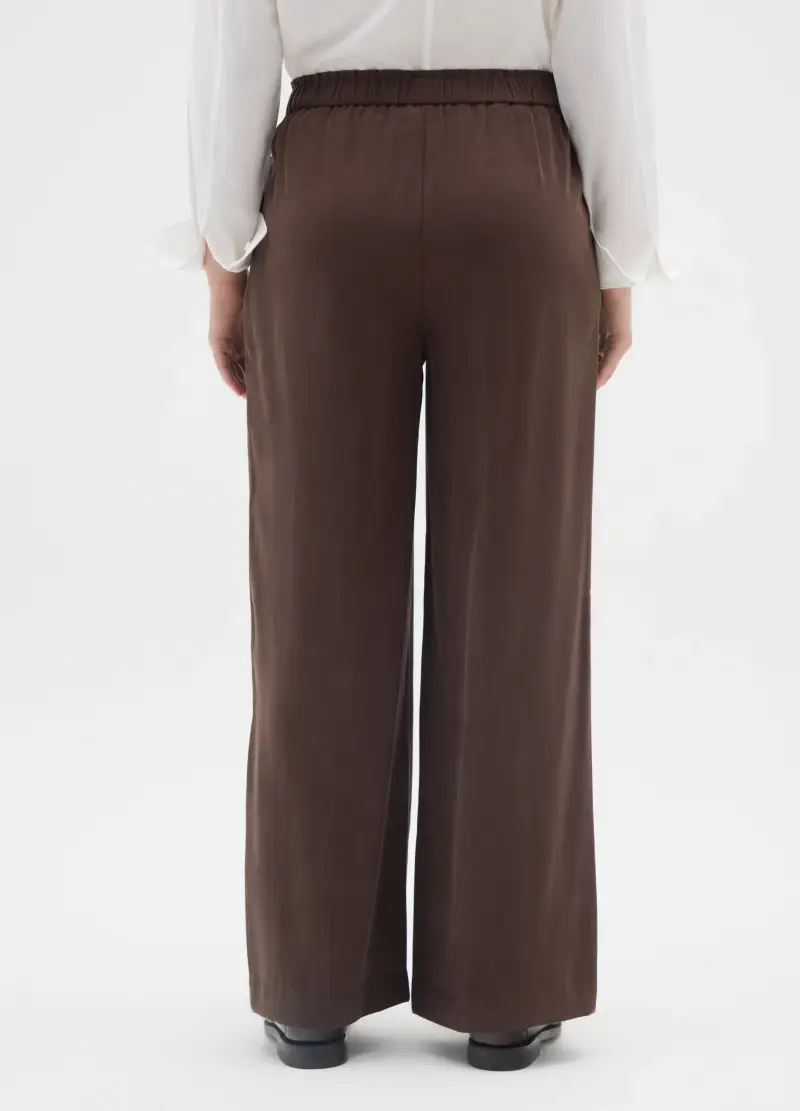OVS, Pantaloni The Iconic Pants Marroni A Gamba Larga, Donna, Marrone miniatura 3