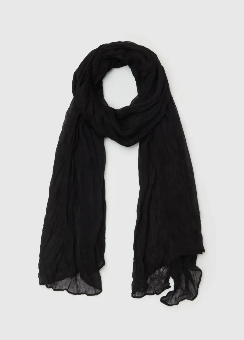 OVS , Pashmina Effetto Crinkle Tinta Unita, Donna, Nero