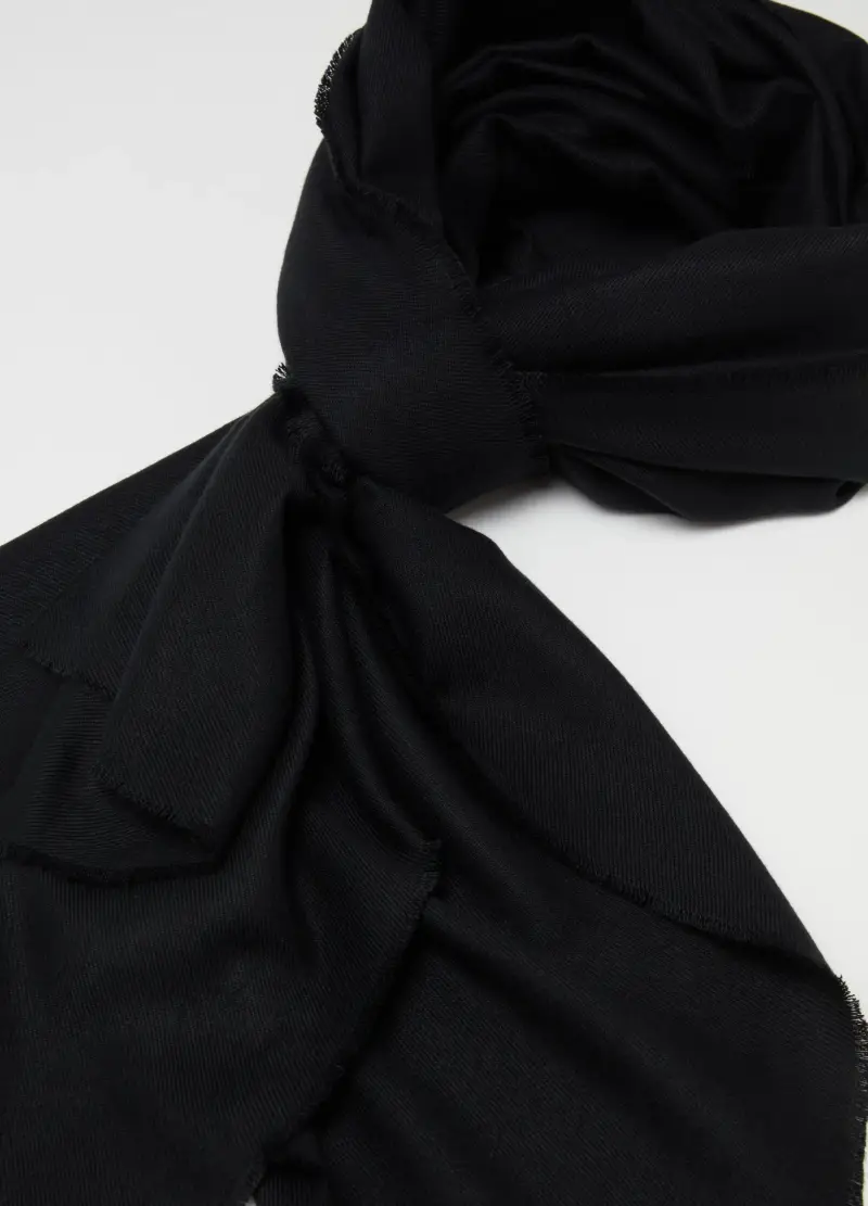 OVS, Pashmina Sfrangiata In Viscosa, Donna, Nero miniatura 3