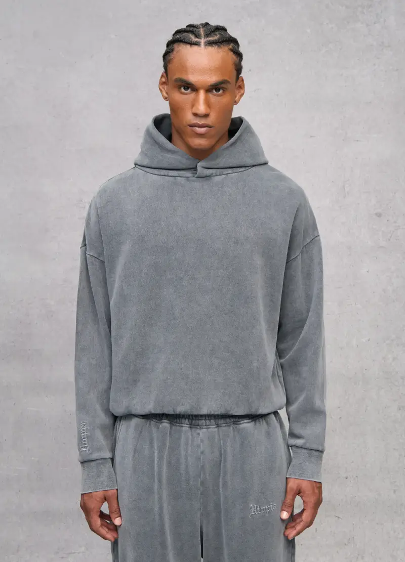 OVS , Perfect Hoodie Vintage Grey, Uomo, Grigio