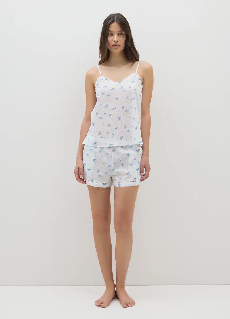 OVS , Pigiama Da Donna In Puro Cotone Bianco Regular Fit, Bianco