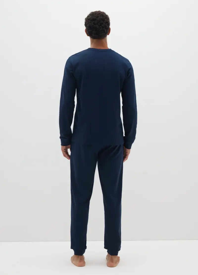 OVS, Pigiama In Puro Cotone Blu Regular Fit, Uomo, Blu miniatura 3