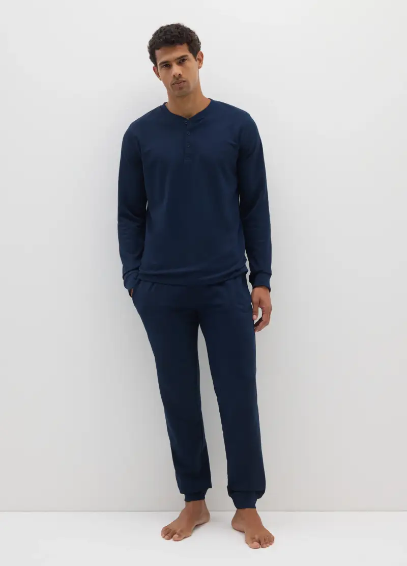 OVS , Pigiama In Puro Cotone Blu Regular Fit, Uomo, Blu