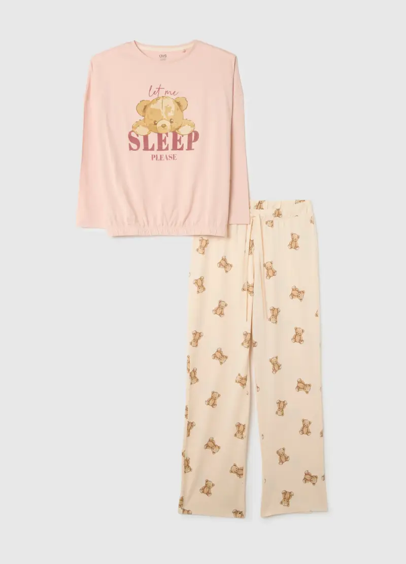 OVS, Pigiama In Puro Cotone Multicolor Con Stampa, Donna, Multicolor