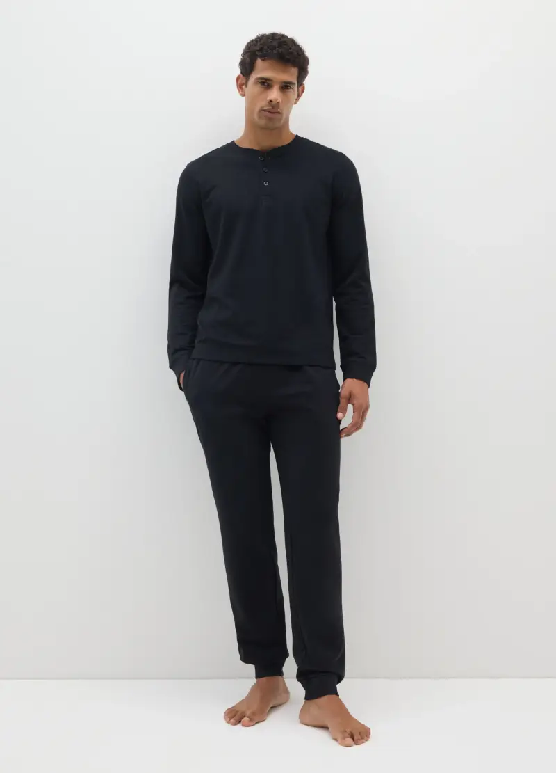 OVS , Pigiama In Puro Cotone Nero Regular Fit, Uomo, Nero