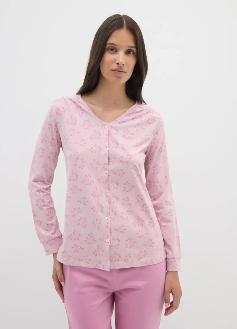 OVS, Pigiama In Puro Cotone Rosa Con Stampa Floreale, Donna, Rosa miniatura 2