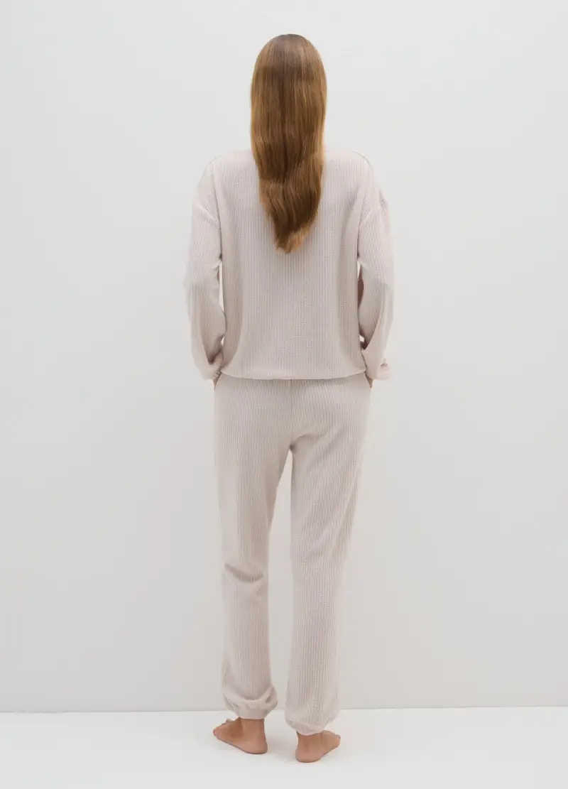 OVS, Pigiama In Tessuto Elasticizzato Beige Regular Fit, Donna, Beige miniatura 3