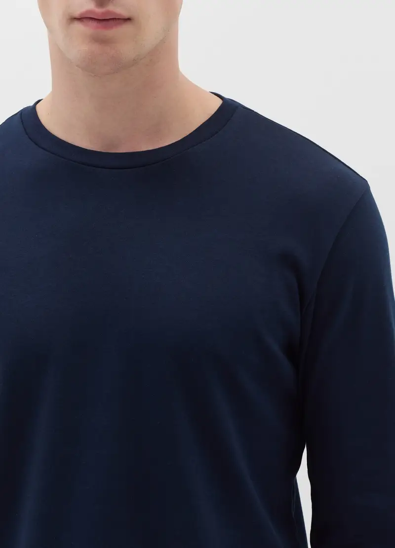 OVS, Pigiama Lungo In Cotone Interlock, Uomo, Blu miniatura 2