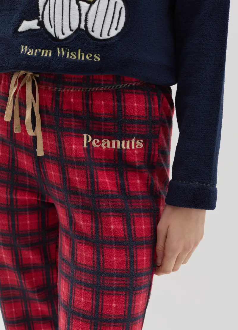 OVS, Pigiama Lungo In Velour Ricamo Snoopy, Donna, Multicolor miniatura 3