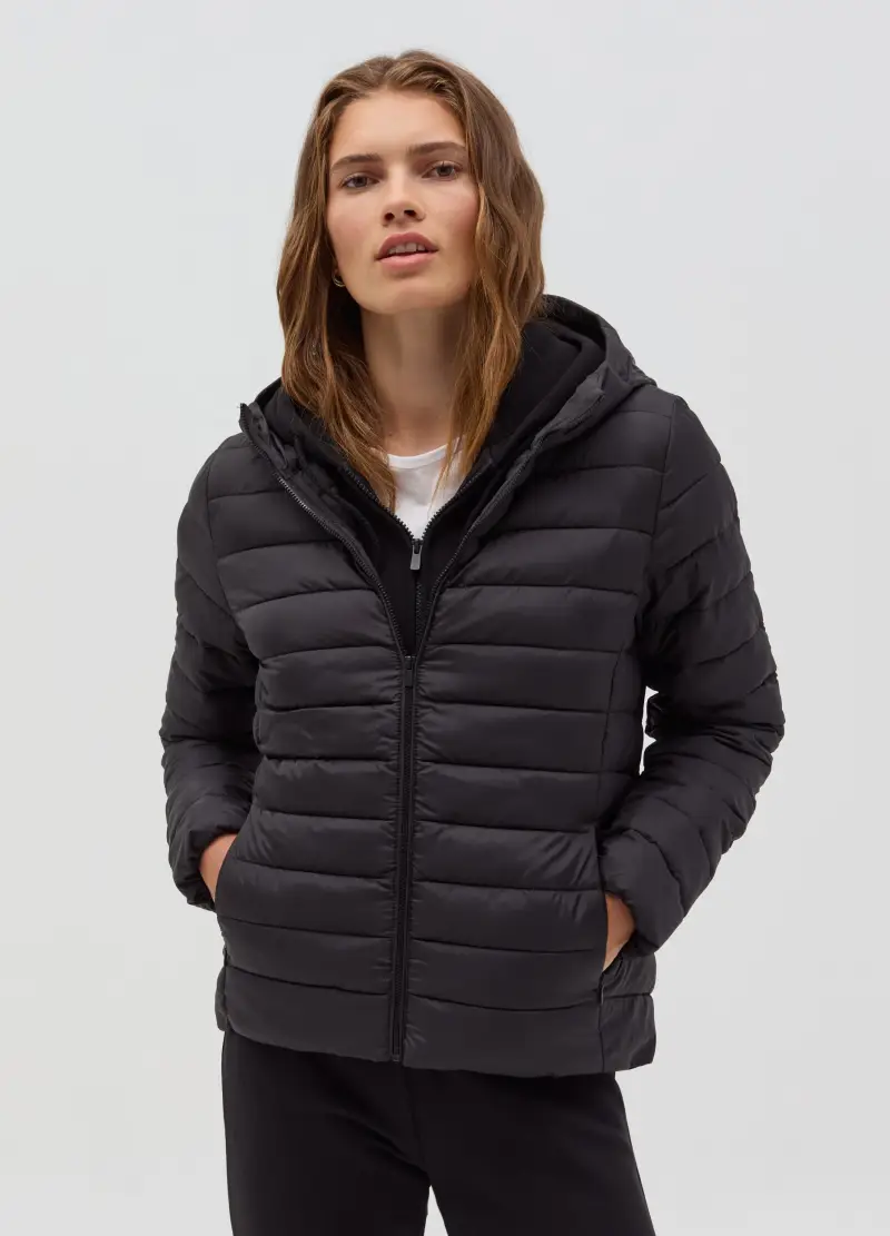 OVS, Piumino Essential Corto Ultralight, Donna, Nero miniatura 2