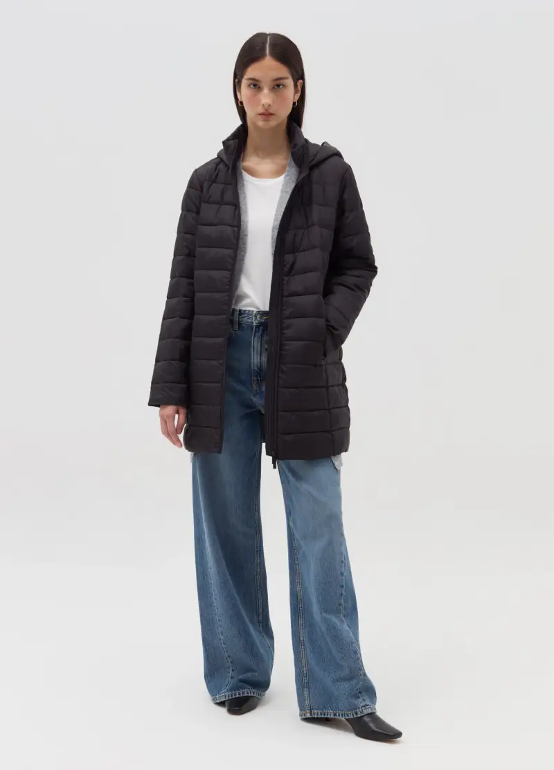 OVS , Piumino Essential Lungo Ultralight, Donna, Nero