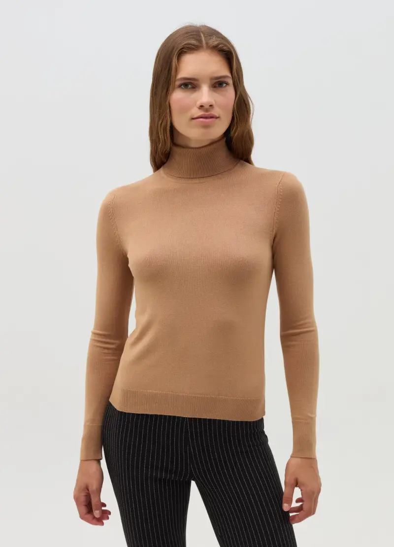 OVS, Pullover A Collo Alto, Donna, Beige