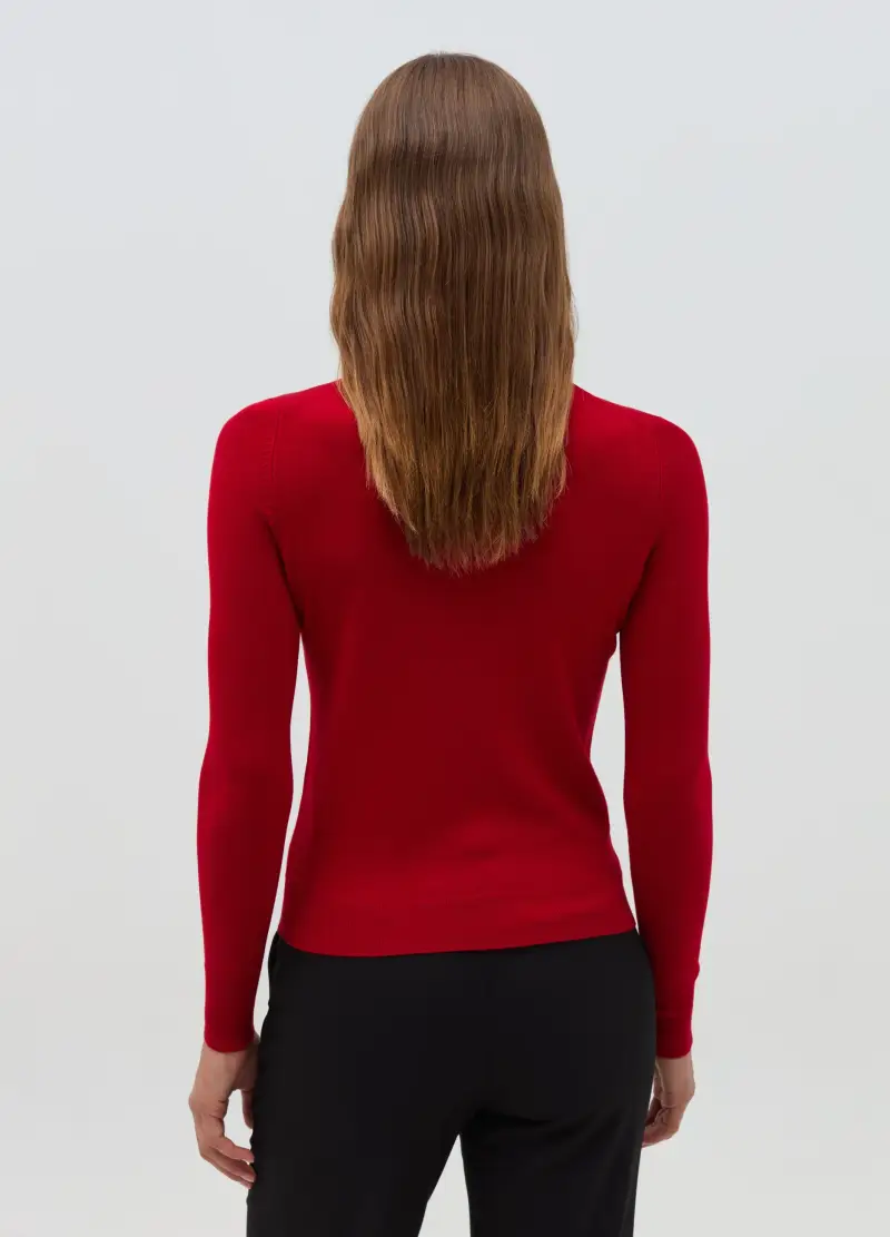 OVS, Pullover A Collo Alto, Donna, Rosso miniatura 3