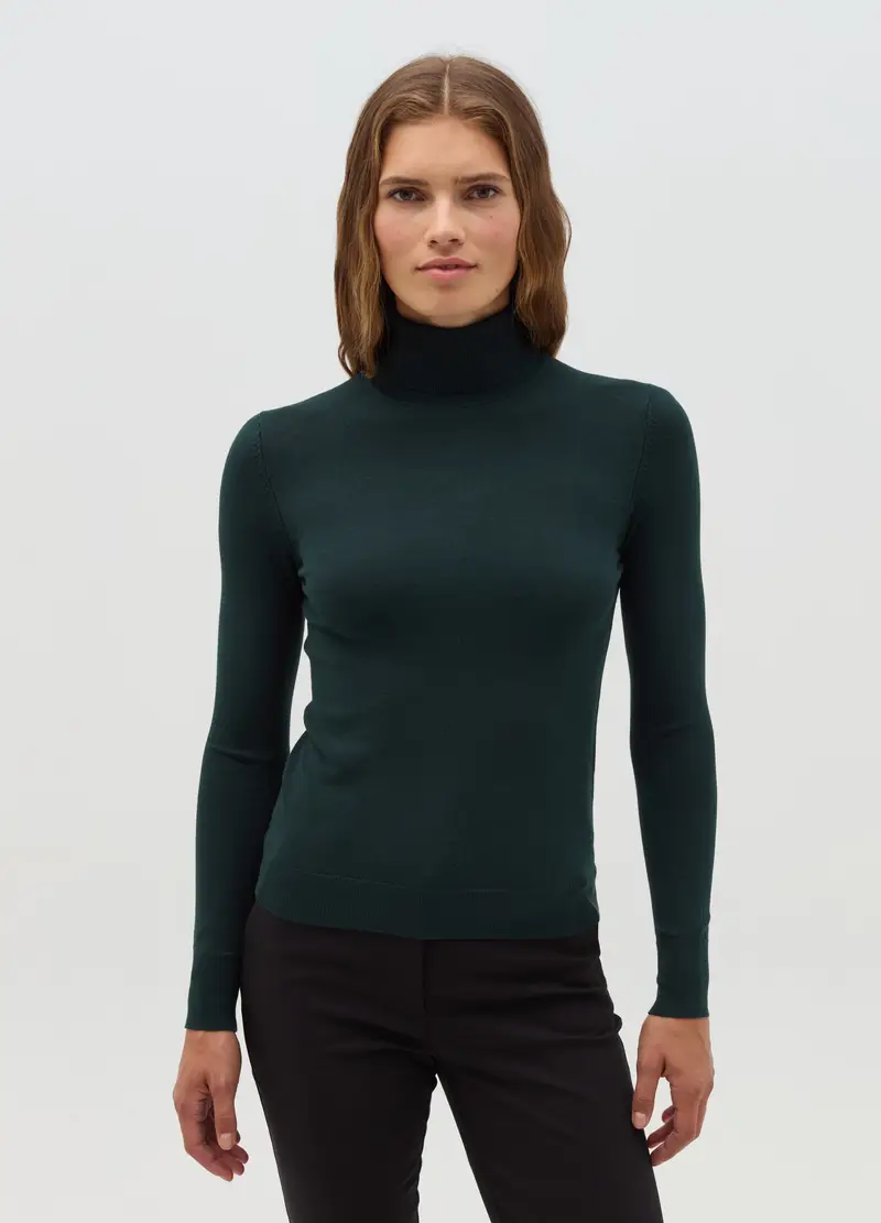 OVS, Pullover A Collo Alto, Donna, Verde miniatura 2