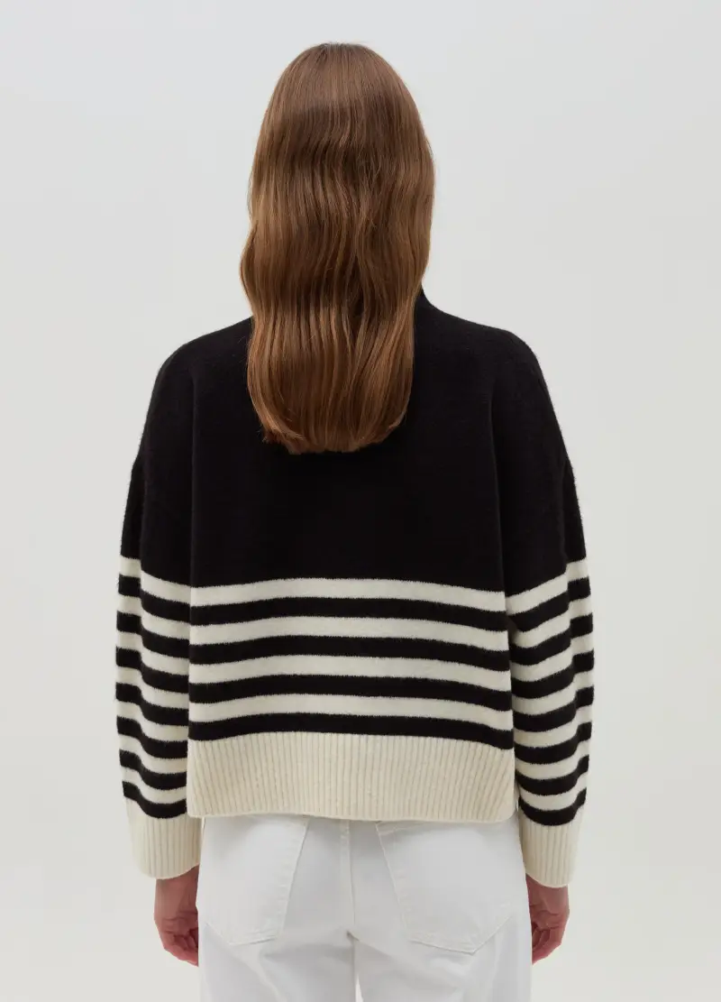 OVS, Pullover A Righe Con Collo Alto, Donna, Multicolor miniatura 3