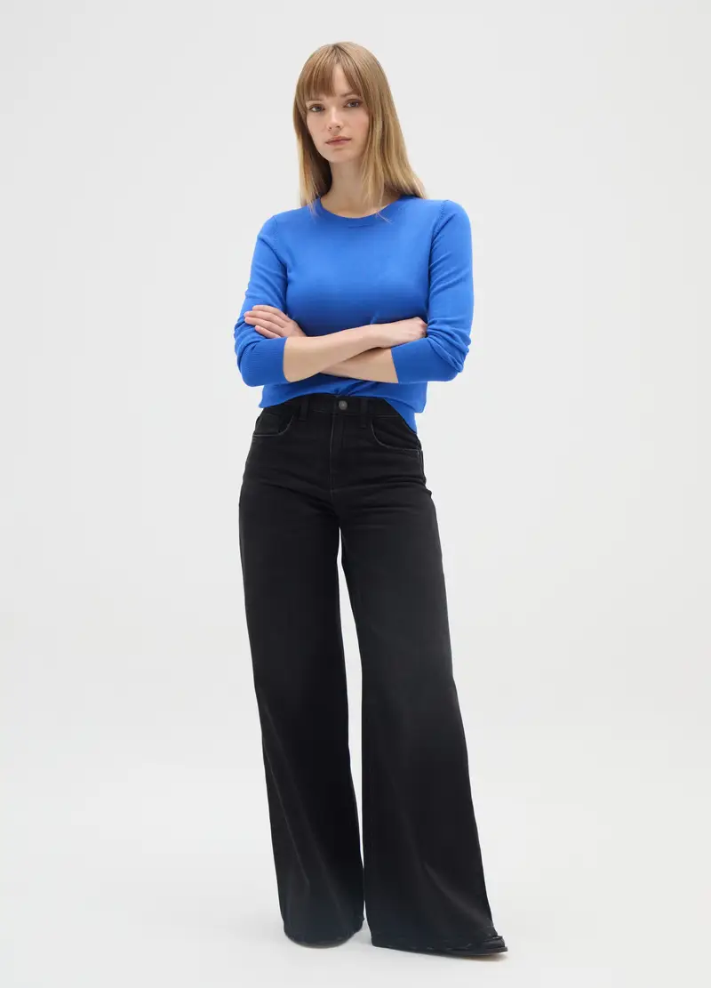 OVS , Pullover Blu Con Scollo Rotondo, Donna, Blu